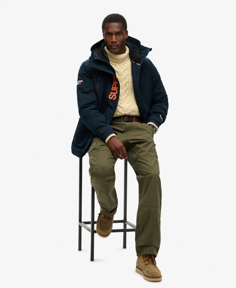 mens Hooded Ultimate Embroidered SD Windbreaker Jacket in Eclipse