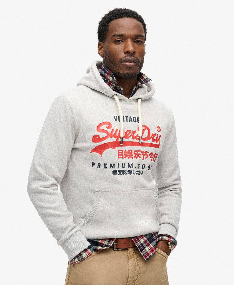 【Superdry】Superdry Duo ビンテージ ロゴ パーカー Vintage Logo Duo Hood | Asphalt Grey Grit – Superdry