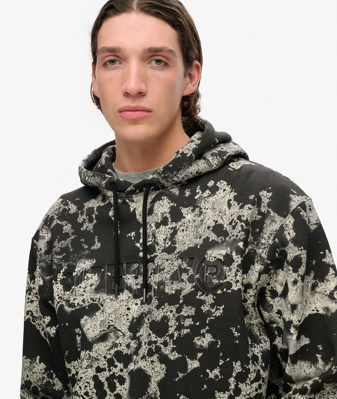 Lockeres Utility Hoodie mit Camouflage-Logo