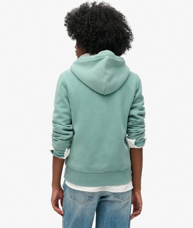 Sweat à Capuche Superdry Unisexe Bleu - Fermeture éclair Complète - Taille UK 10 (M) - Occasion Très Bon état