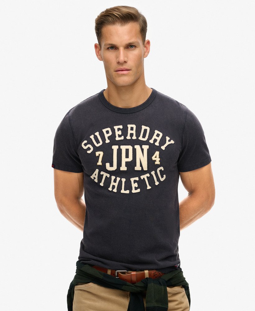 mens Vintage Athletic Short Sleeve T-Shirt in Eclipse Navy