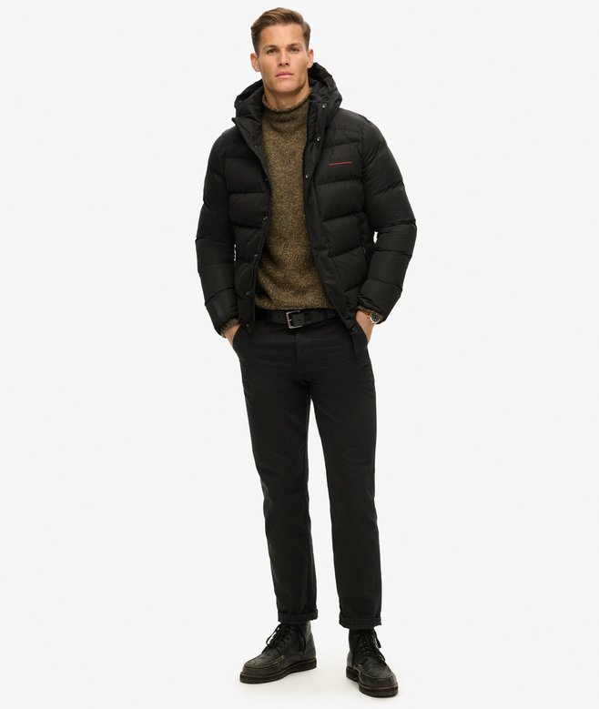 Heren Gewatteerde Fuji Sport jas met capuchon in dark moss green NL