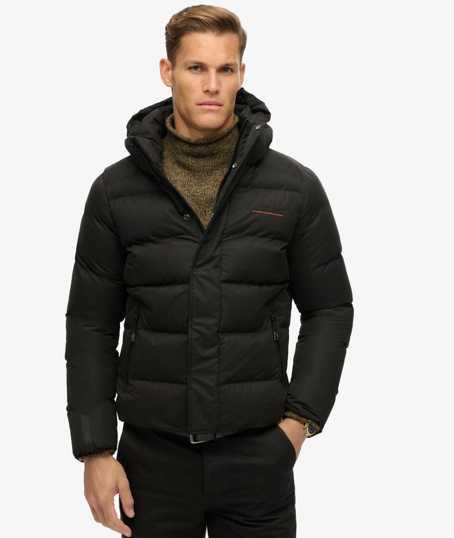 Hooded Microfibre Sports Puffer Jacket