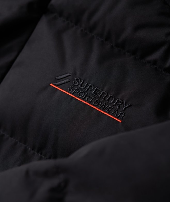 Hooded Microfibre Sports Puffer Jacket