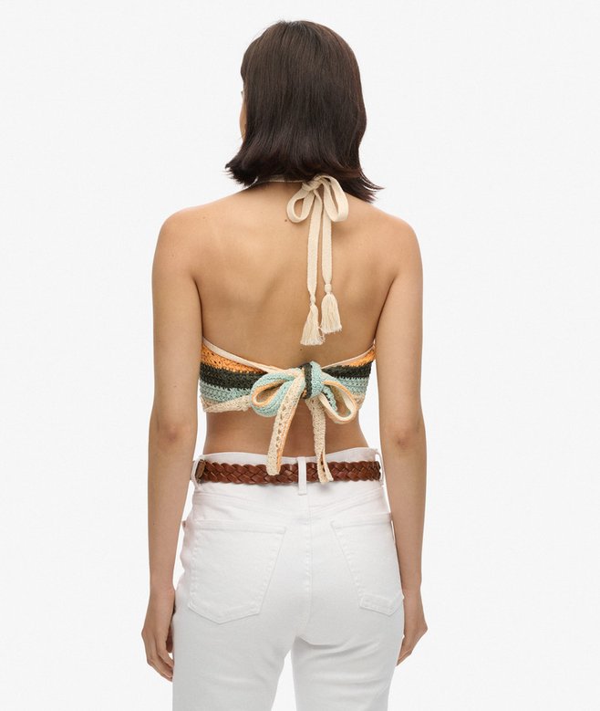 Cropped Halter Crochet Top