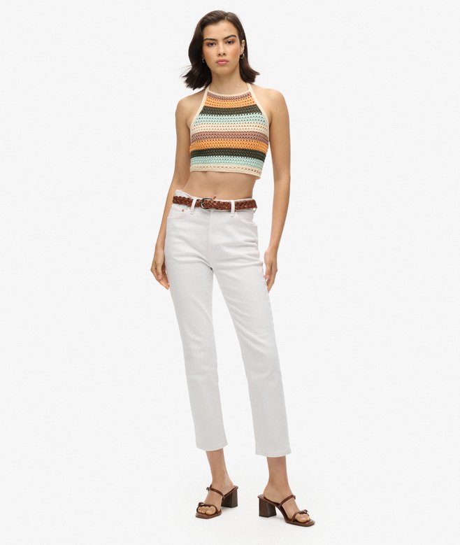 Cropped Halter Crochet Top
