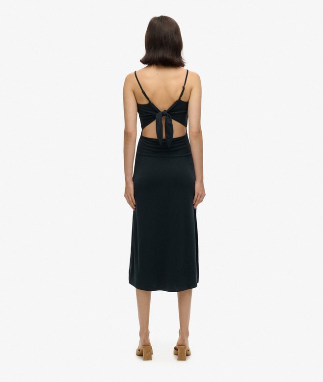 Superdry & Co Women's Jersey Open Back Dress Black - Size: 14