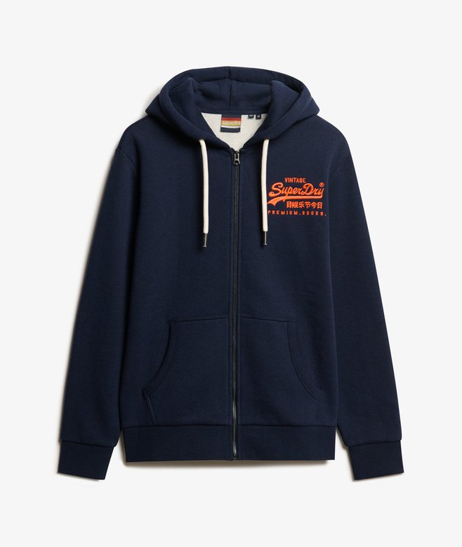 Superdry & Co NEW YORK VINTAGE LOGO GRAPHIC - Sweat à capuche - glacier grey marl/gris clair