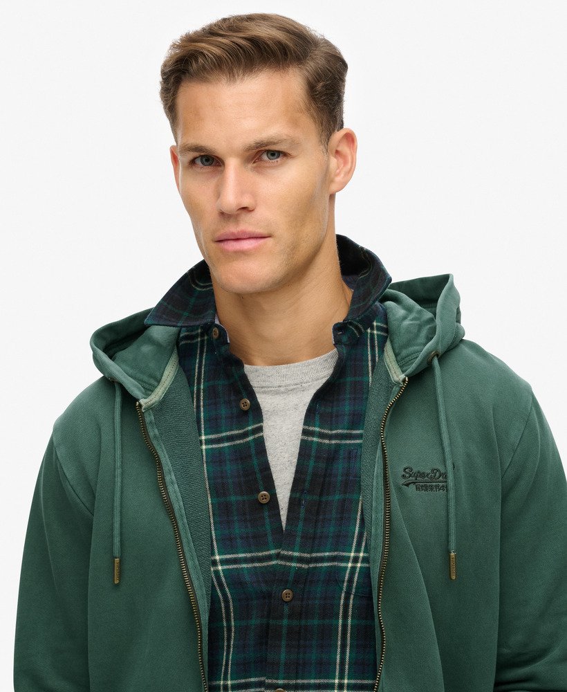 【Superdry】Superdry Essential ロゴ ジップパーカー mens Classic Essential Zip Hoodie in Silver Blue | Superdry US