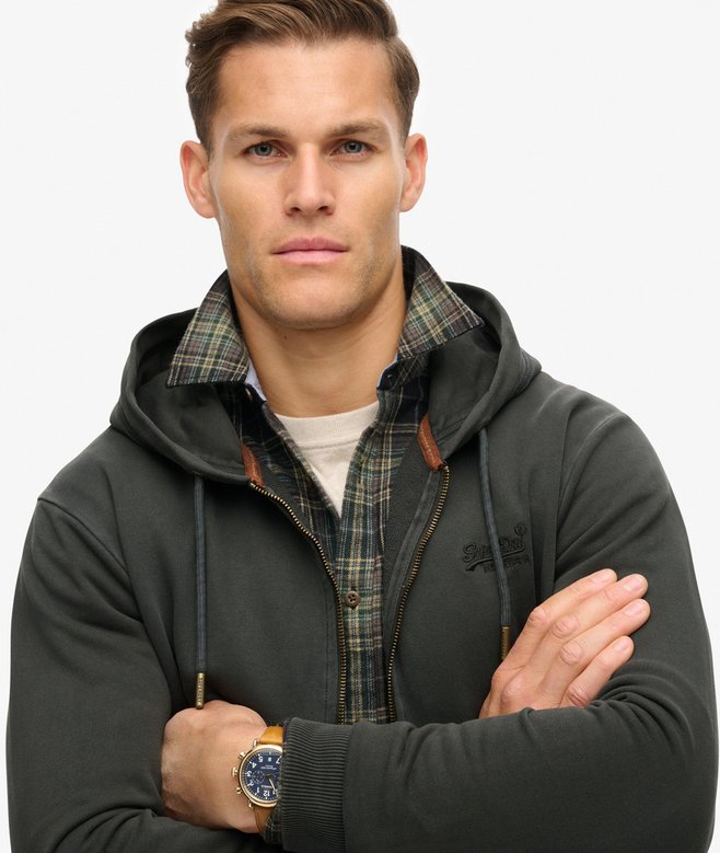 Essential Logo Washed Zip Hoodie
