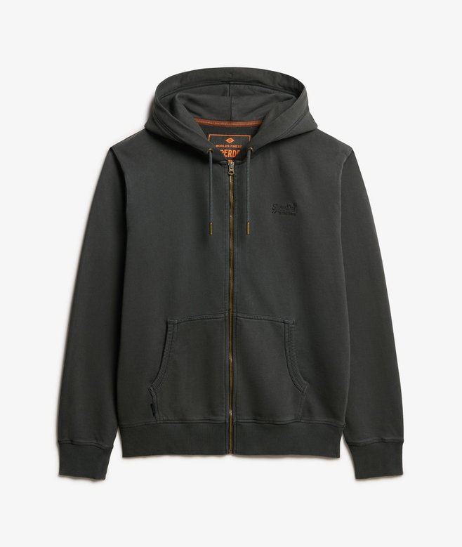 Essential Logo Washed Zip Hoodie