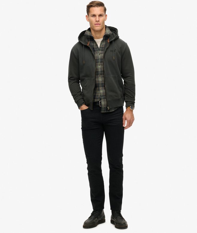 Essential Logo Washed Zip Hoodie