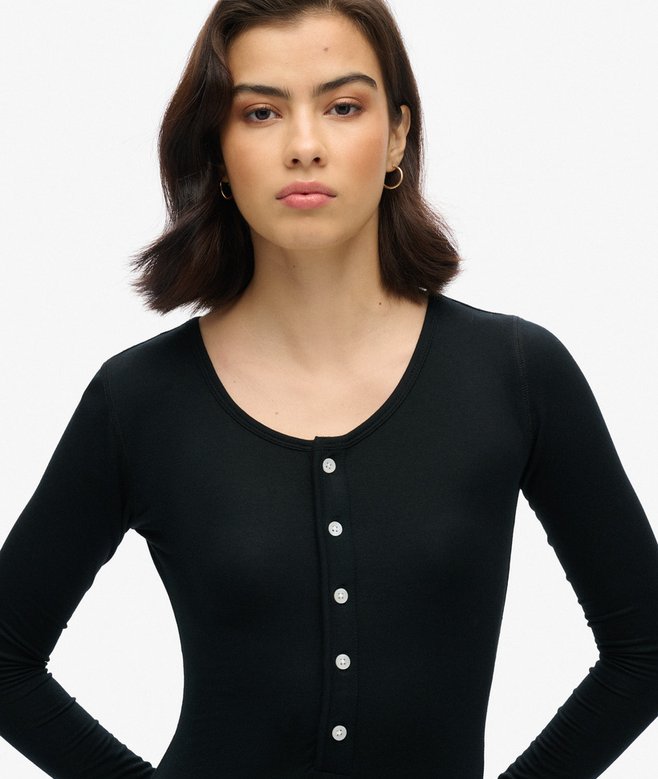 Half Button Midi Dress