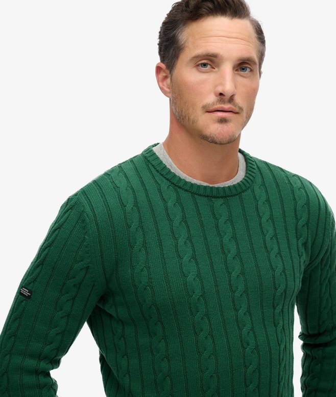 Cotton Classic Cable Knit Crew Jumper