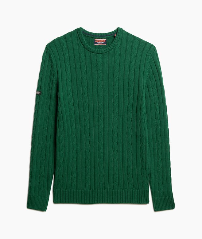 Cotton Classic Cable Knit Crew Jumper