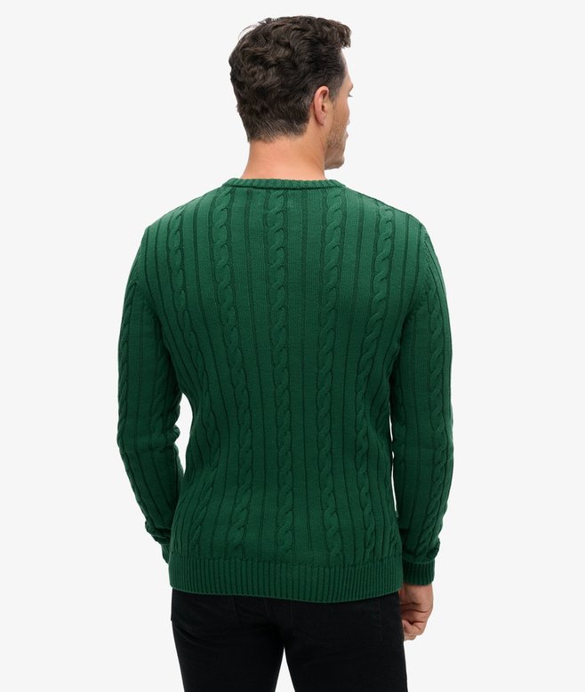 Cotton Classic Cable Knit Crew Jumper