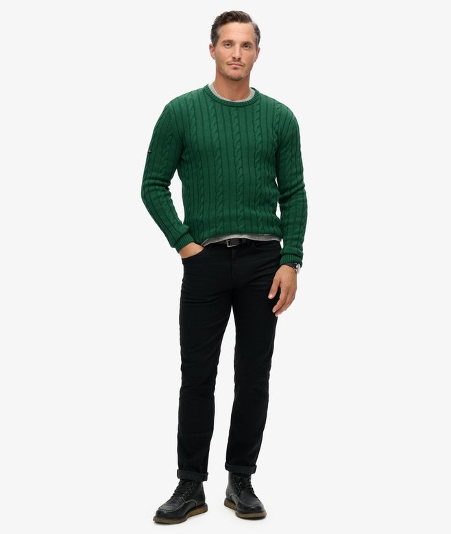 Cotton Classic Cable Knit Crew Jumper