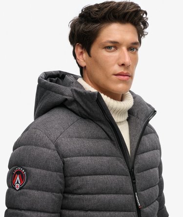 Hooded Tweed Fuji Padded Jacket Image 3