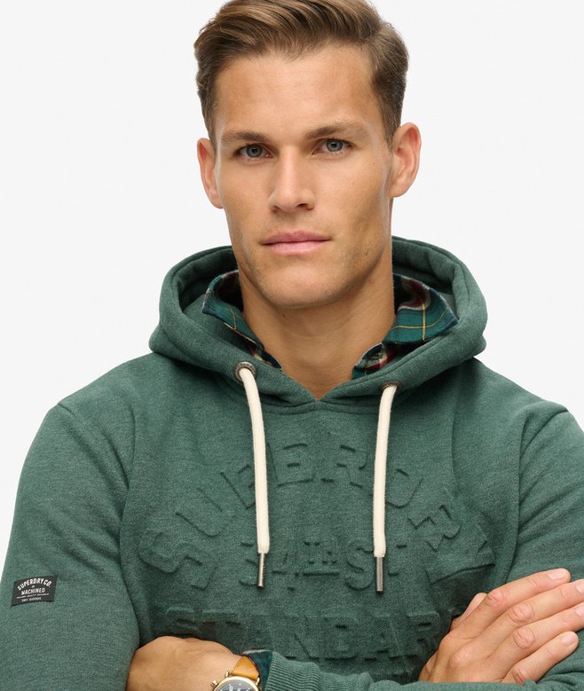 Embossed Logo Graphic Hoodie