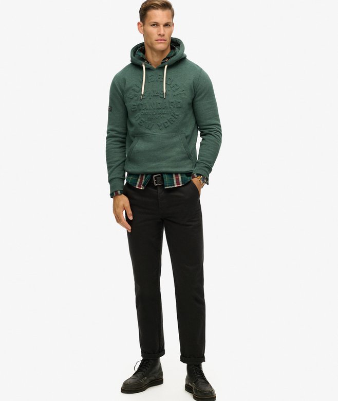 Embossed Logo Graphic Hoodie