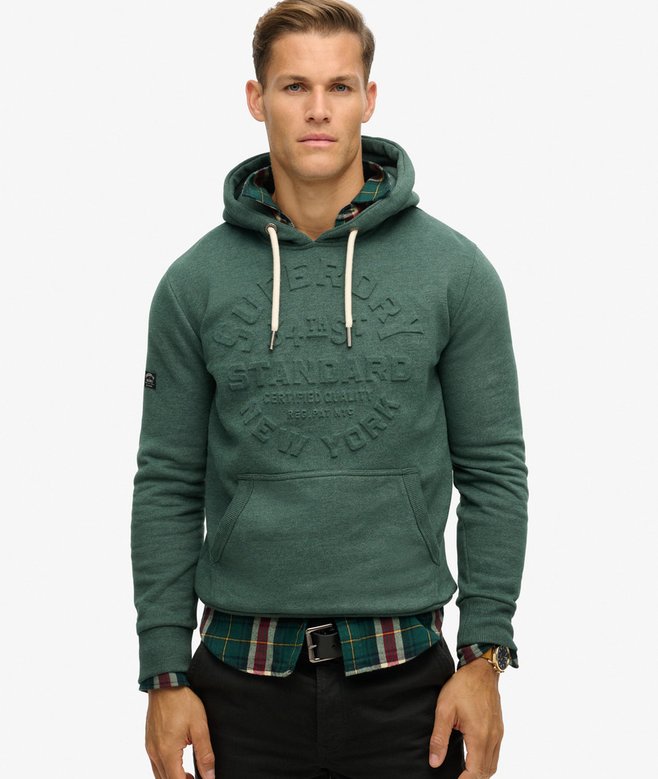 Embossed Logo Graphic Hoodie