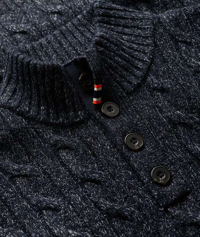 Cable Button Neck Jumper
