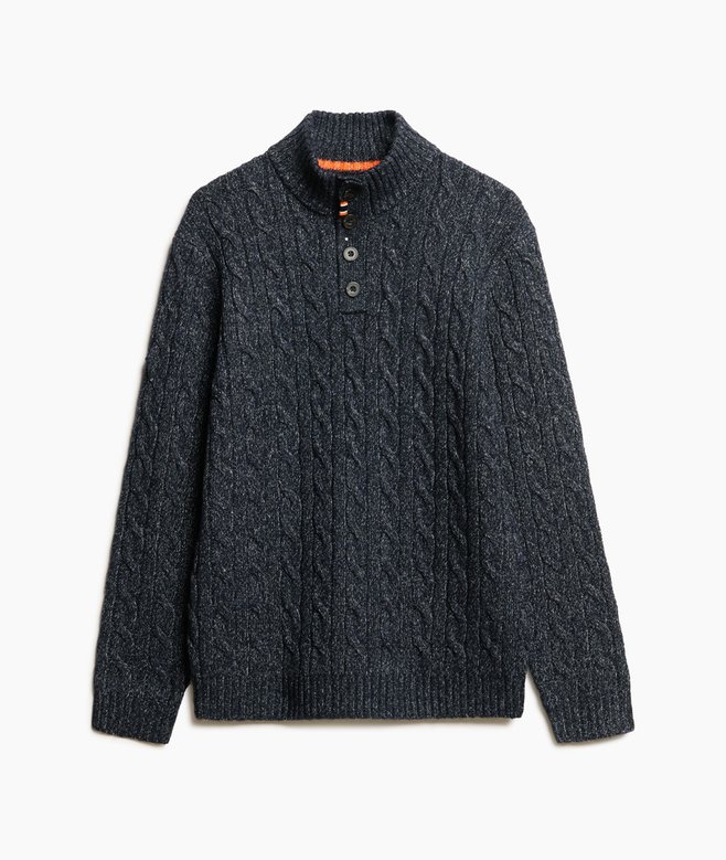 Cable Button Neck Jumper