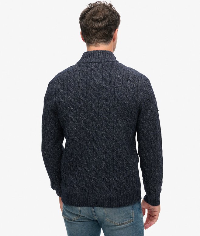 Cable Button Neck Jumper