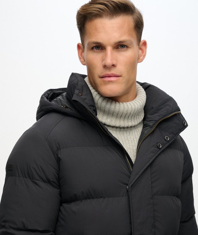 Hooded Longline Puffer Jacket