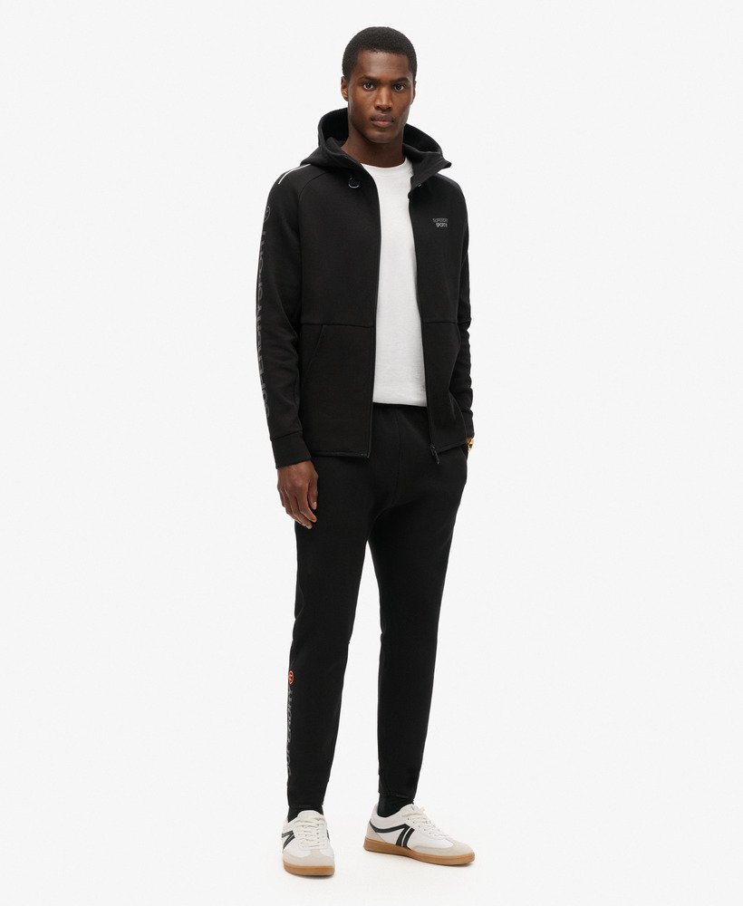 mens Sport Tech Logo Loose Zip Hoodie in Black | Superdry CA-EN