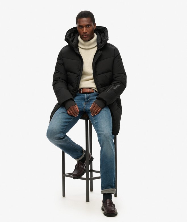 City Chevron Padded Parka Coat