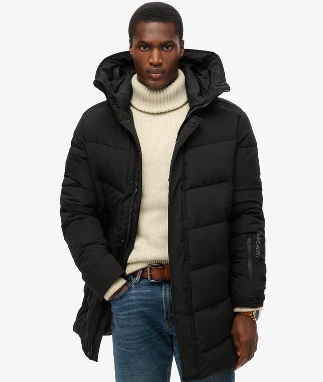 City Chevron Padded Parka Coat