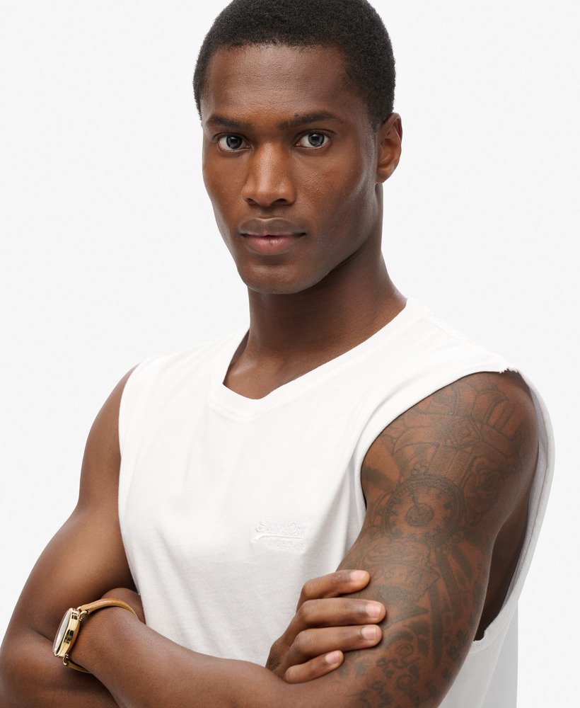 Superdry★アメカジ☆ロゴ☆コットン☆タンクトップ mens Organic Cotton Essential Logo Tank Top in OPTIC