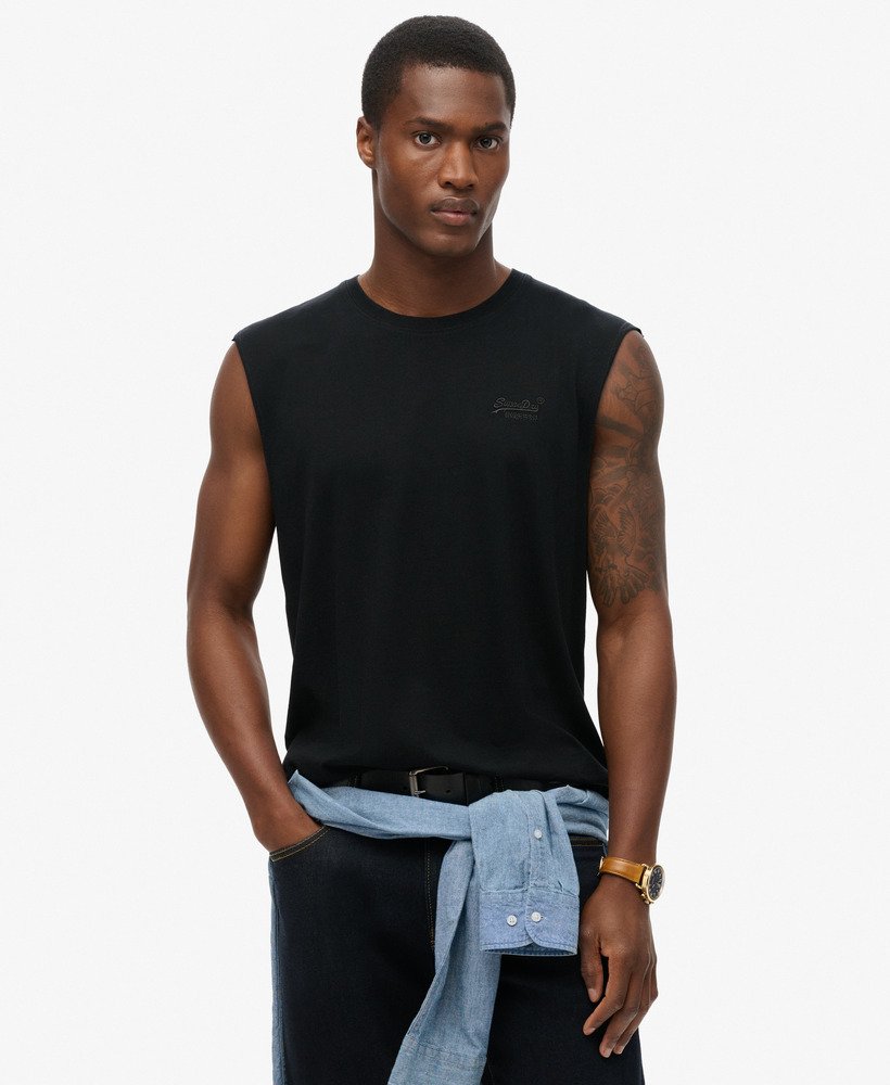 トップス ASKYY /DOCKING SHIRTS /SEPARATED TANKTOP Heren Organic Cotton Essential Logo Tanktop in black | Superdry NL