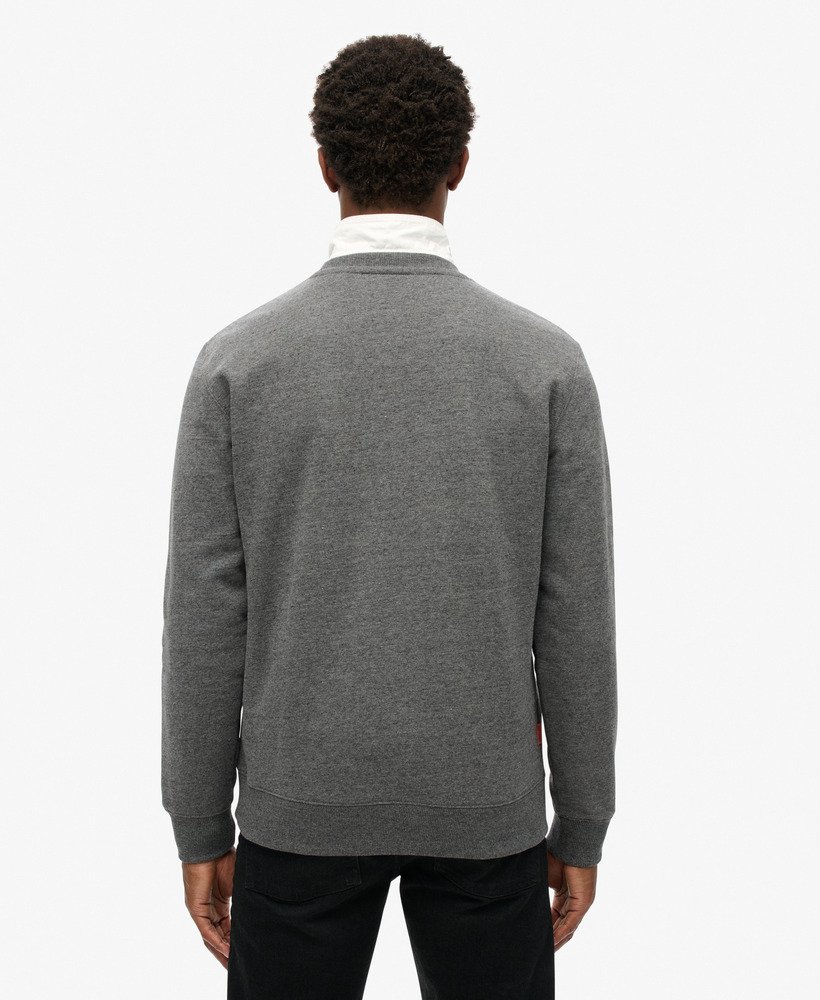 mens Essential Logo Crew Sweatshirt in Carbon Grey Marl mens Essential Logo Crew Sweatshirt in Carbon Grey Marl