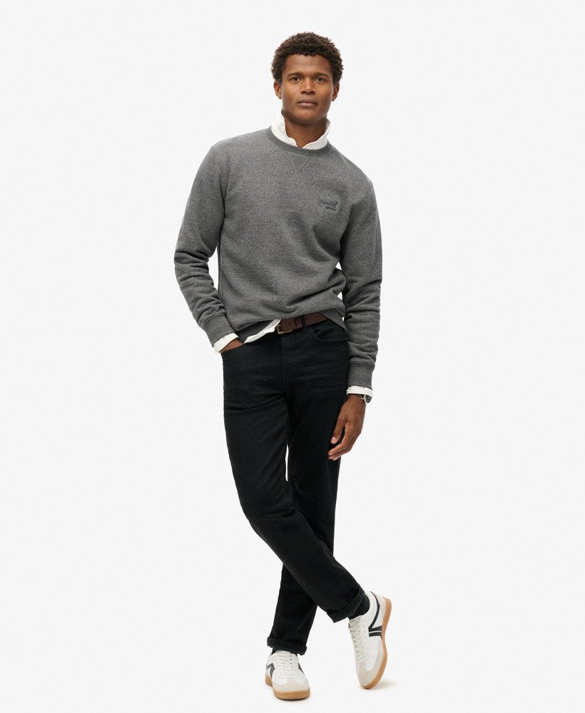 mens Essential Logo Crew Sweatshirt in Carbon Grey Marl