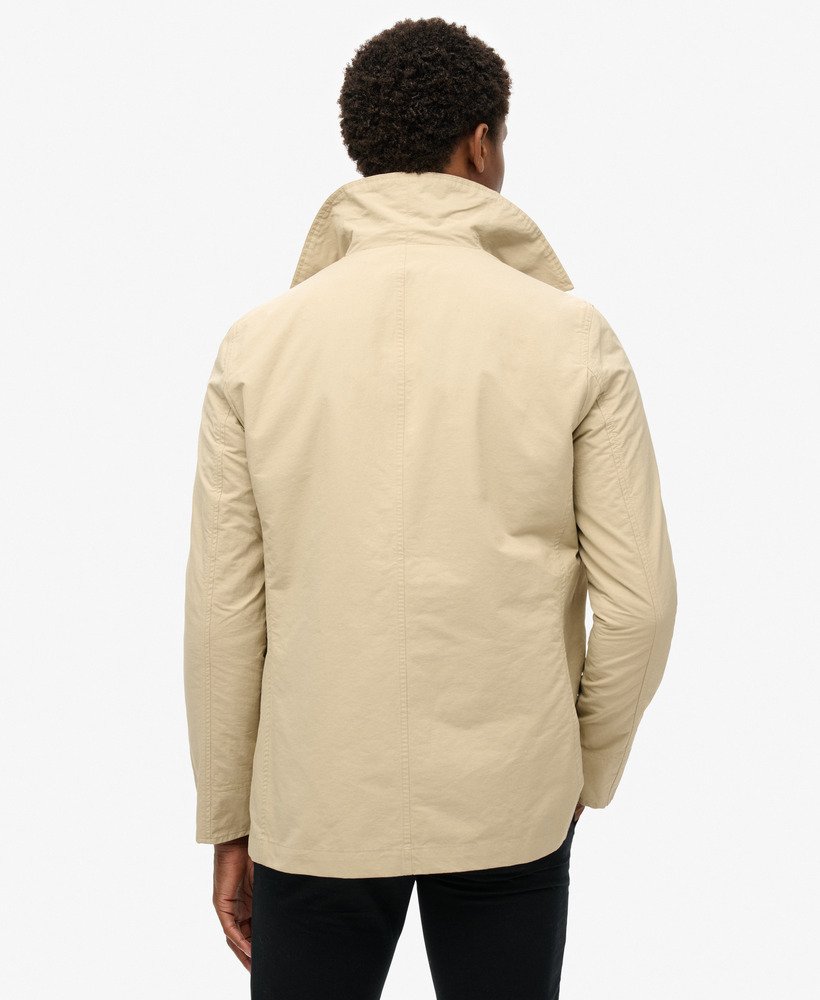 mens The Merchant Store - Twill Pea Coat in Stone Wash Taupe Brown