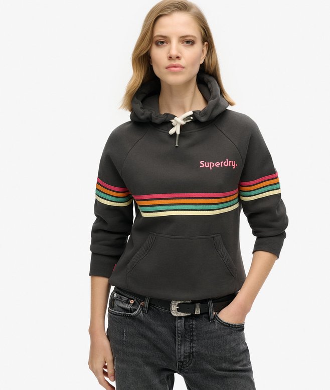 Rainbow Stripe Logo Hoodie