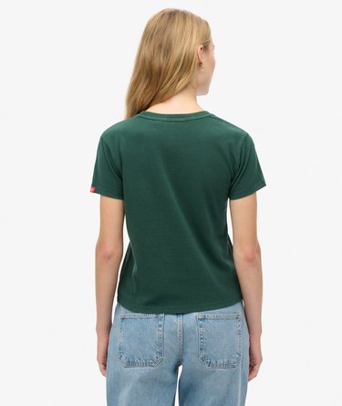 Superdry Vintage Logo EMB T-Shirt Donna – Colore Oliva, Cotone