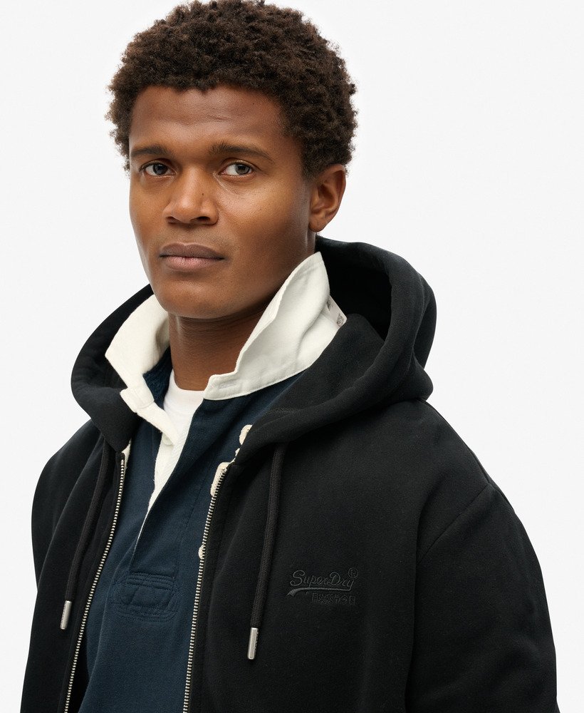 mens Essential Logo Zip Hoodie in Black | Superdry CA-EN