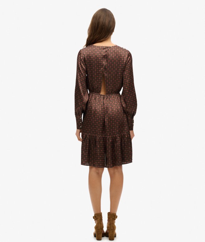 Mini Cowl Neck Jacquard Dress