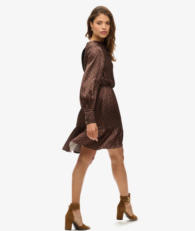 Mini Cowl Neck Jacquard Dress