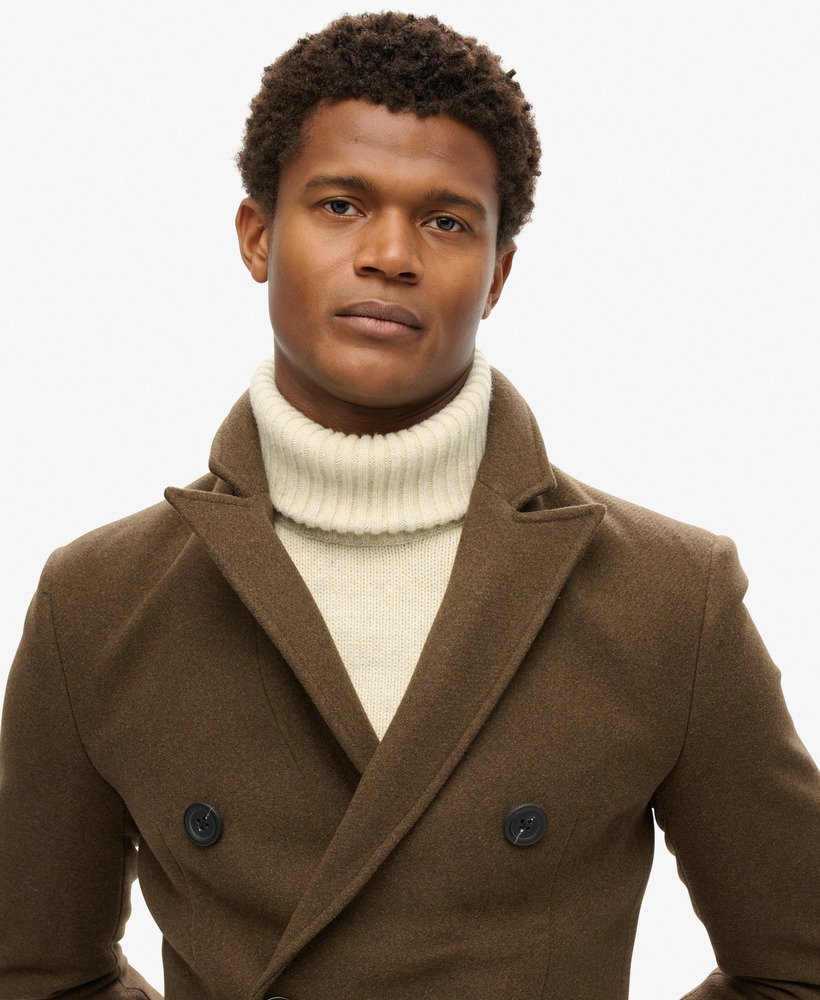 mens The Merchant Store - Town Coat in Deep Khaki Green | Superdry UK