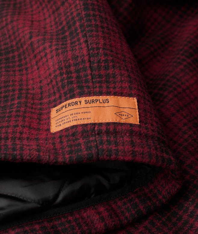 Surplus Wool Check Zip Through Overshirt