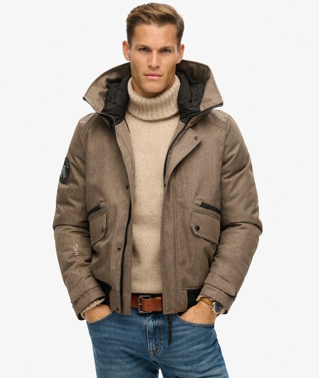 City Tweed Padded Bomber Jacket