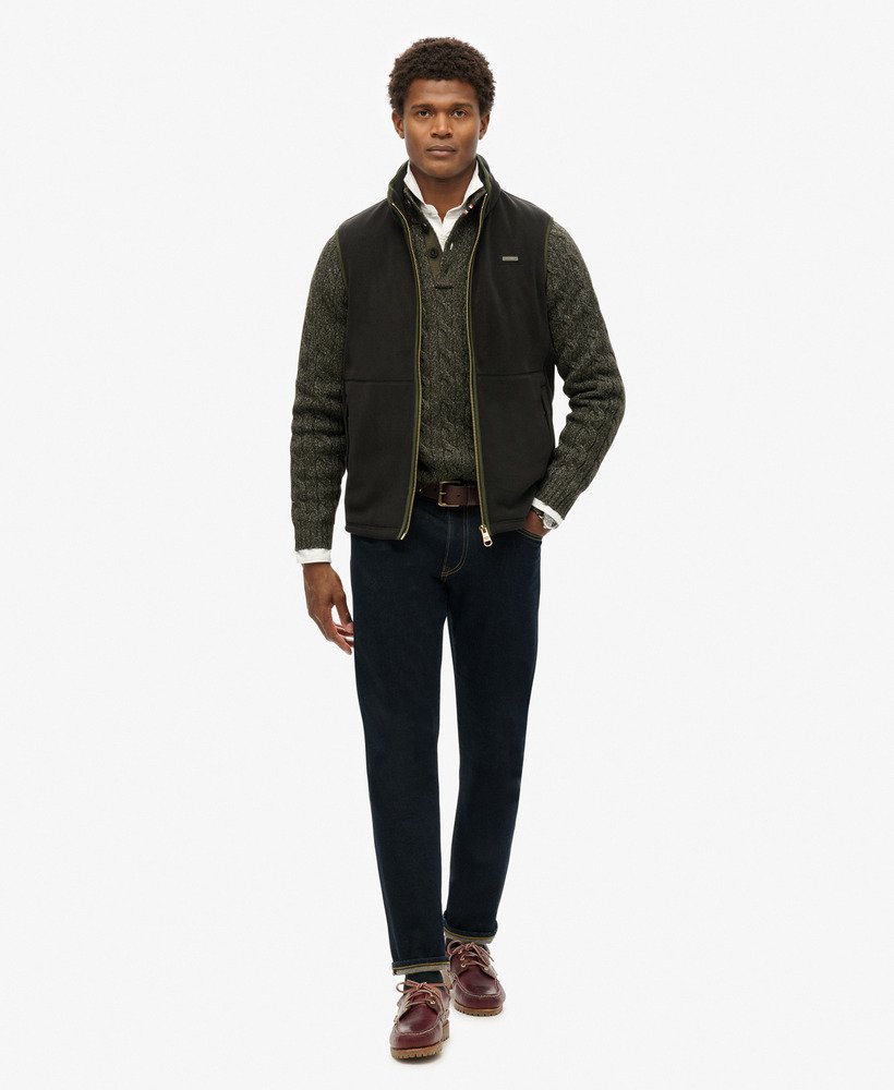 Veste Polaire à Capuche Superdry Homme – Noir – Taille 2XL – Fermeture éclair Intégrale