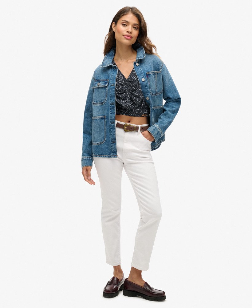 womens Vintage Tie Front Top in Ditsy Flower Navy | Superdry