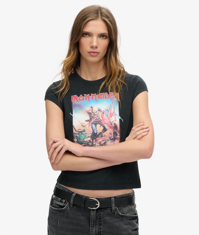 Iron Maiden x Superdry Cap Sleeve Band T-Shirt
