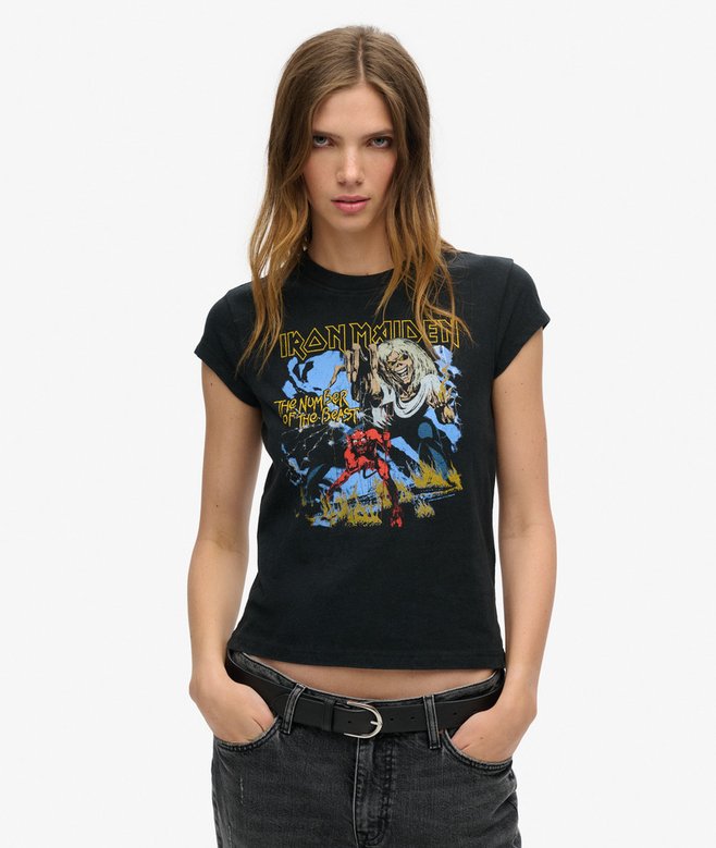 Iron Maiden x Superdry Cap Sleeve Band T-Shirt