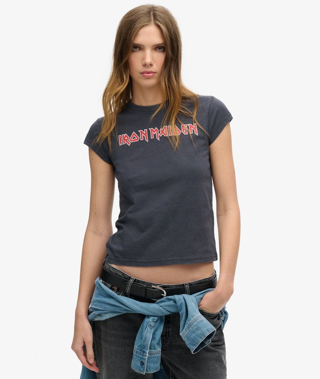 Iron Maiden x Superdry Cap Sleeve Band T-Shirt